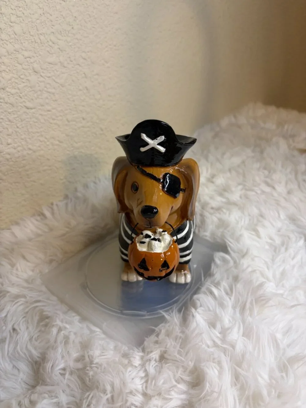 Halloween Dachshund Wiener Dog Pirate Pumpkin Trick or Treat Figurine